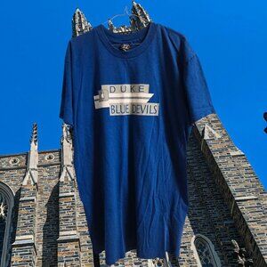 Vnt Duke Blue Devils Sleep Tee Shirt Size Fits All Blue SS Heavy Duty Cotton EUC